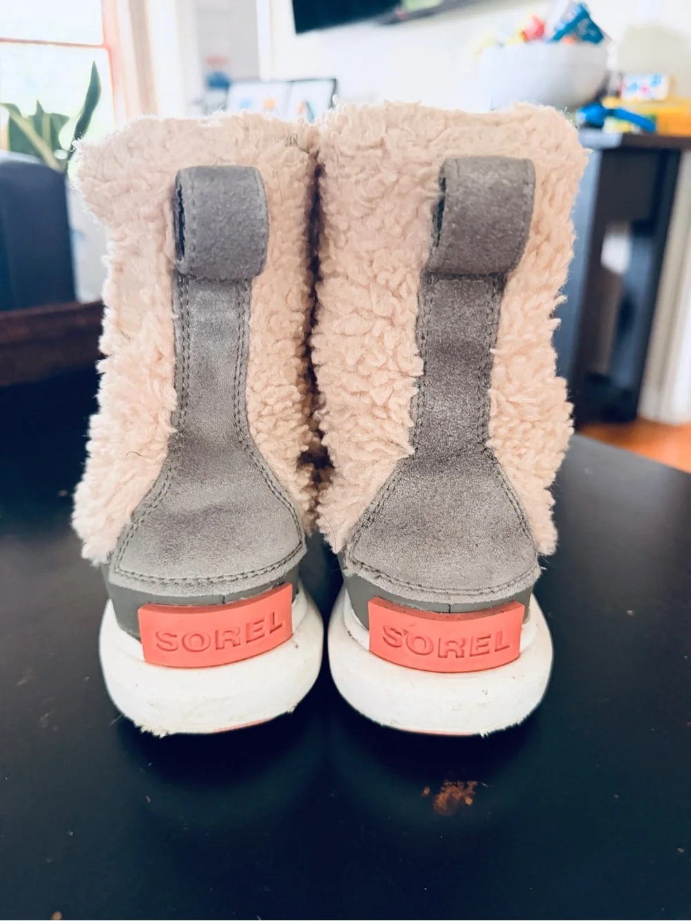 Sorel Girls Explorer Shearling Lace-Up Winter Boots - Beige